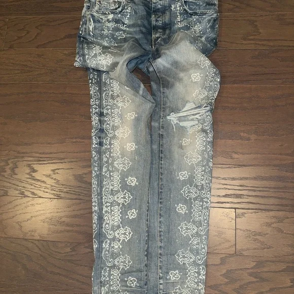 AMIRI Jeans Amiri Blue Patterned Mens Jeans Poshmark